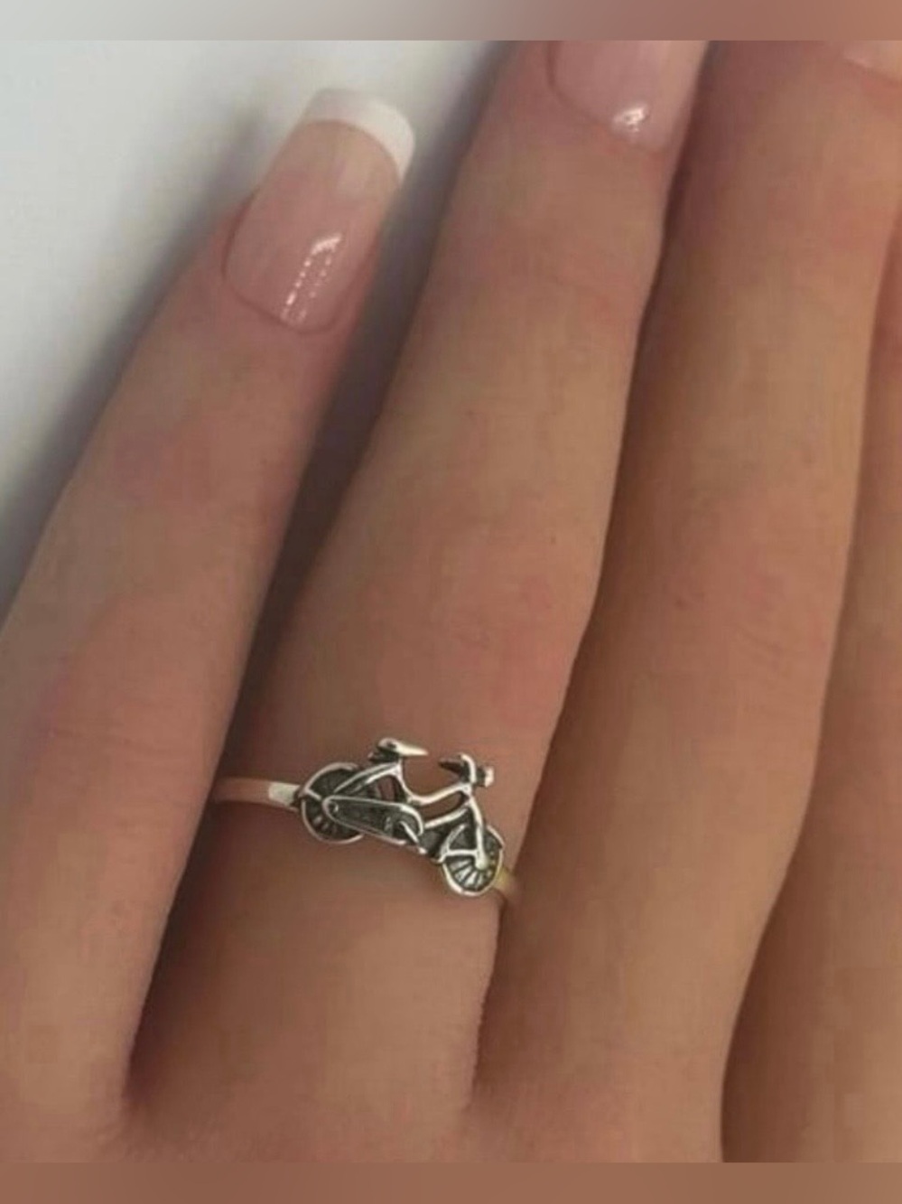 925 Sterling Silver Bicycle Ring. Size 6. Stamped 925. New with tag